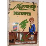 A large old enamel rectangular advertising sign "Morse's Distemper - Now They'll Have To Use It",