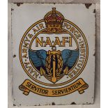 An enamel rectangular sign "N.A.A.F.I.
