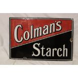 A enamel rectangular advertising sign "Coleman's Starch",