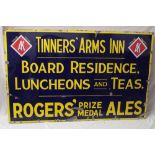 A large enamel rectangular advertising sign "Tinner's Arms Inn- Board Residents Luncheons and Teas