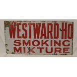 An enamel rectangular advertising sign "Westward Ho Smoking Mixture",
