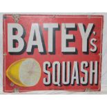 An enamel rectangular advertising sign "Batey's Squash",