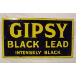 An enamel rectangular advertising sign "Gipsy Black Lead - Intensely Black",