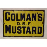 An enamel rectangular advertising sign "Coleman's D.S.F.