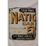 An enamel part advertising sign "National Gas" (af),