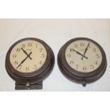 A pair of Smiths 8-day wall clocks in bakelite circular cases,
