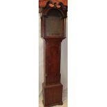 A 19th century oak longcase clock case to fit a 12" arched dial