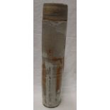 A studio pottery cylindrical vase and cover by Bill Grover,