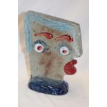 An unusual Italian Murano glass Picasso-style head figure after S Frattini,