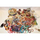 A large selection of various costume jewellery