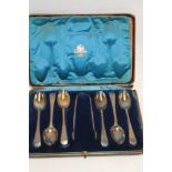 A set of six Victorian silver dessert/teaspoons with engraved Light Infantry bugle emblems together