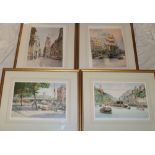 A set of four limited edition coloured prints of Bristol, signed in pencil Frank Shipsides,