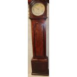 A good quality longcase clock with silvered 12" circular dial and 30-hour movement in polished