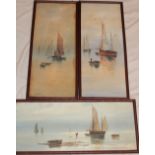 M**Dufoir - watercolours Studies of sailing vessels, signed,