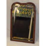 A 19th century bevelled rectangular wall mirror in gilt and mahogany frame,