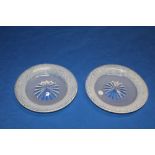 A pair of Victorian cut and etched glass circular Stourbridge ice plates 6" diameter