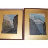 William Gale - oils on canvases "The Jungfrau from the Valley of Lauterbrunen" and "Swarze Monch