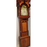 A 19th century Welsh longcase clock with 13" painted arched dial by Josh Kern of Swansea,