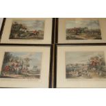 A set of four 19th century coloured hunting prints "Bachelor's Hall",