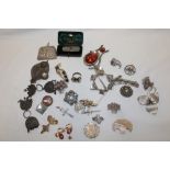 A selection of various silver dress jewellery including brooches, earrings, etc,