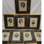 A set of eight George III coloured engravings of Naval Officers published 1808 by J Gold of Fleet