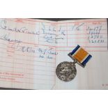 A British War medal awarded to No. 34377 Pte. H.