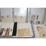 Five folder albums containing a collection of postal history and stationery including Scandinavia,