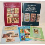 Various postcard related books including Railway Picture Postcards;