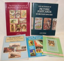 Various postcard related books including Railway Picture Postcards;