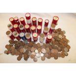 A large selection of various pre-decimal coinage, mainly bronze pennies,