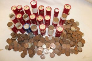 A large selection of various pre-decimal coinage, mainly bronze pennies,