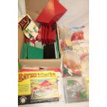 A selection of various Bayko building kits together with instruction manuals,