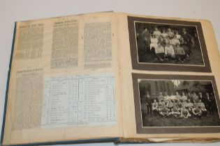 A scrapbook circa 1918 onwards with extracts relating to Elstree Athletic Club and Football Club