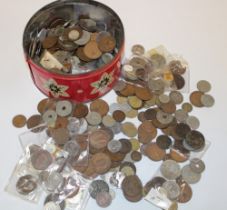 A large selection of mixed Foreign coins including some silver examples