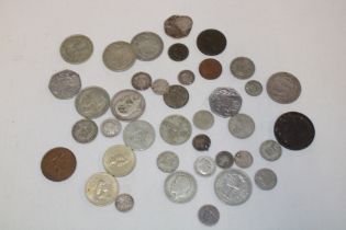 Various coins including 1907 silver half crown, 1906 half crown and various others,