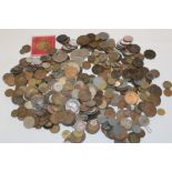 A large selection of mixed GB and Foreign coins including various 19th century examples