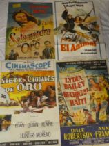 Eight Foreign one-sheet cinema posters including Seven Cities of Gold (Anthony Quinn) 1955;