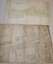 Two 1877 linen backed folding maps "No.3 Gulval and Madron/No.