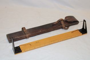 A First War Mine Surveyor's sighting level tool by Houghton-Futcher of London dated 1917 in leather