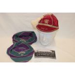A Redruth Rugby Club velvet and silver wire 1948-49 cap formerly the property of M Saunders