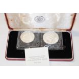 A 1100th Anniversary of the Settlement of Iceland 874-1974 silver two coin set,