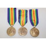 Three First War Victory medals - No. 4937 Pte. H. Moyle Ox. and Bucks. Light Infantry; No.