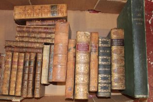 Various leather bound and decoratively bound volumes