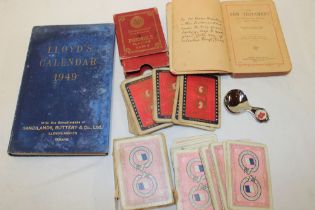 Various shipping line related items including a New Testament marked inside the cover "SS Sophodes";