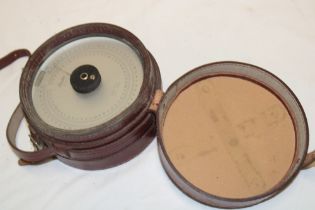 A Mine Sureyor's altimeter by Paulin in leather case (ex Camborne School of Mines)