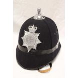 A Devon & Cornwall Constabulary Policeman's helmet with chromium plated helmet plate and fittings