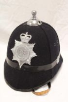A Devon & Cornwall Constabulary Policeman's helmet with chromium plated helmet plate and fittings