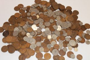 A large selection of various Irish coins including 1930 shilling, 1941 florin,