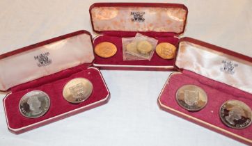 Two Guernsey 1971 6-piece coin sets,