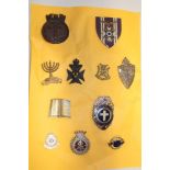 A selection of various Chaplain's badges including First War Bronze Royal Naval Chaplain's badge,